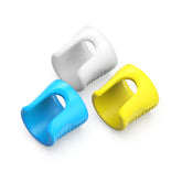 Tattoo Rubber Finger Ledge. Three colorful rubber finger ledges in white, blue, and yellow, designed for comfortable grip.